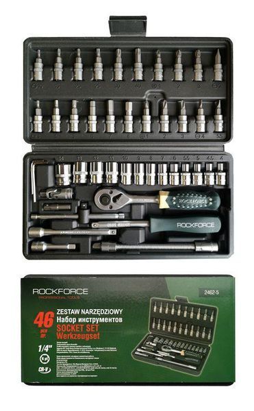 Набор инструмента 46 предметов 1/4" (6-гран.)(4-14мм) ROCKFORCE RF-2462-5 1080 фото