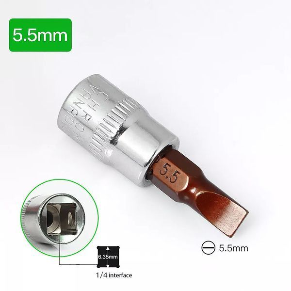 Головка 1/4" з насадкою Slotted SL5.5 Forsage F-32332055 Premium 29474 фото