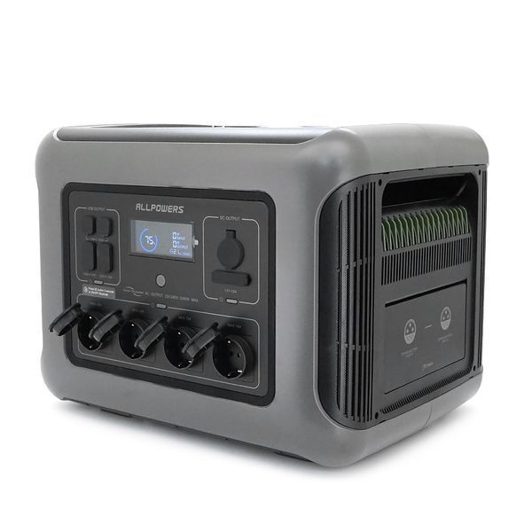 Power station ALLPOWERS R2500 APP Control, Wi-Fi, Bluetooth, 2500W, 2016Wh LiFePO4 3500Cycles, MPPT 1000w max, CAR port, DC12/24V, 4хAC 220V, 2xUSB-TYPE-C 200W, 2xUSB-A 18W, 2xUSB-A 36W, XT60, wireless 15W, Fast charge 60min, 456&times;360&times;346mm, 29kg -YT45467 фото
