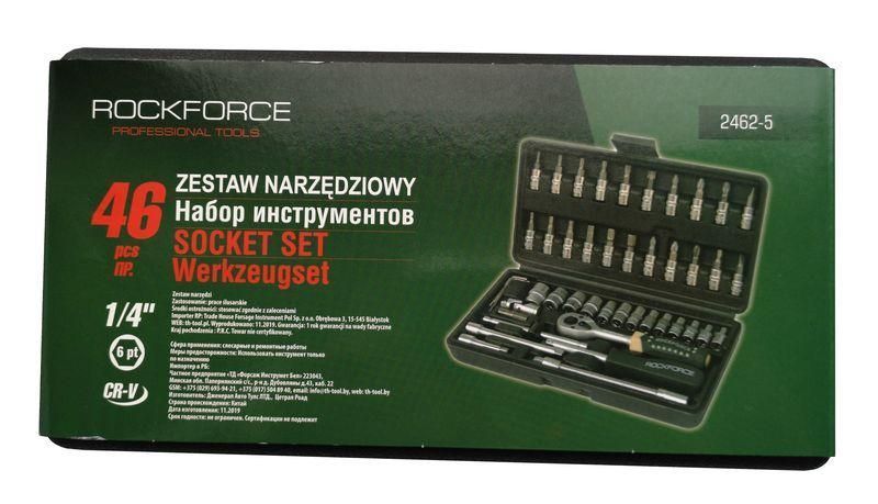 Набор инструмента 46 предметов 1/4" (6-гран.)(4-14мм) ROCKFORCE RF-2462-5 1080 фото