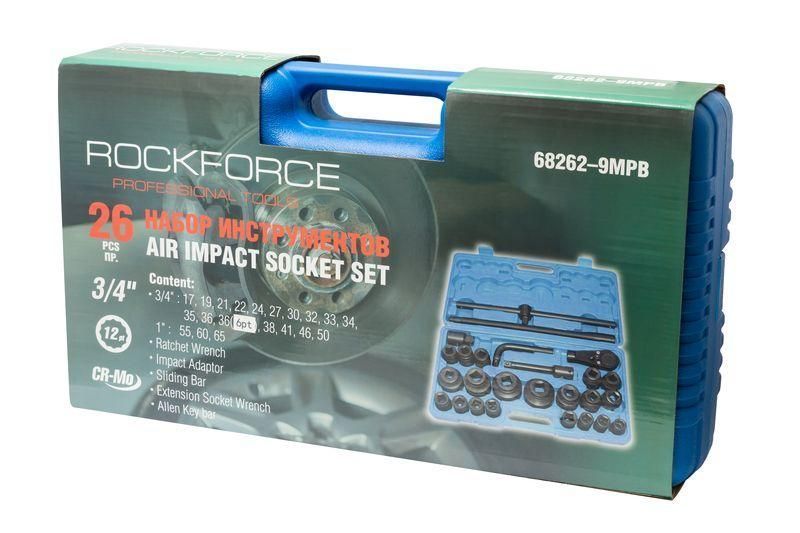 Набір ударних інструментів 26пр. 3/4" 1" (12гр.) (17-65мм) ROCKFORCE RF-68262-9MPB 28190 фото