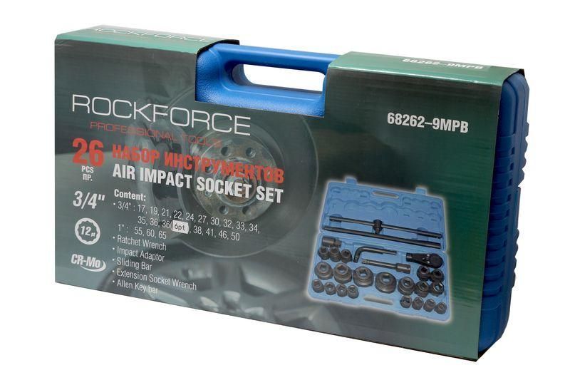 Набір ударних інструментів 26пр. 3/4" 1" (12гр.) (17-65мм) ROCKFORCE RF-68262-9MPB 28190 фото