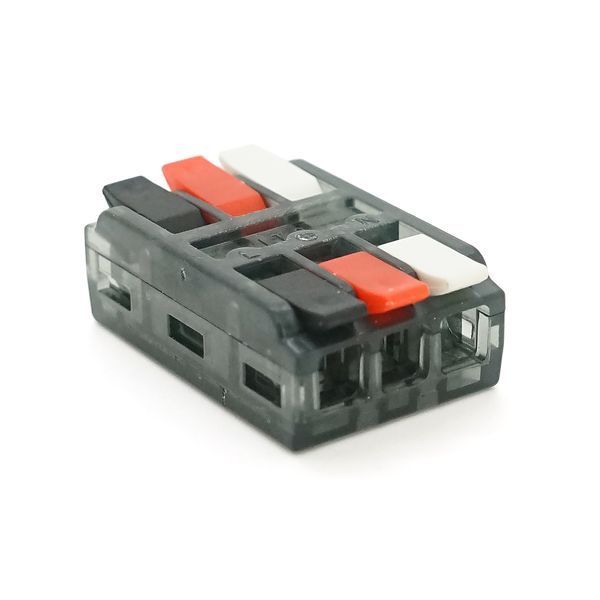 Клема з натискними затискачами 3-провідна LT-3, 3-pin, 250V, 32A, 0.5-2.5mm2, 19*30*11mm, сіра -YT44505 фото
