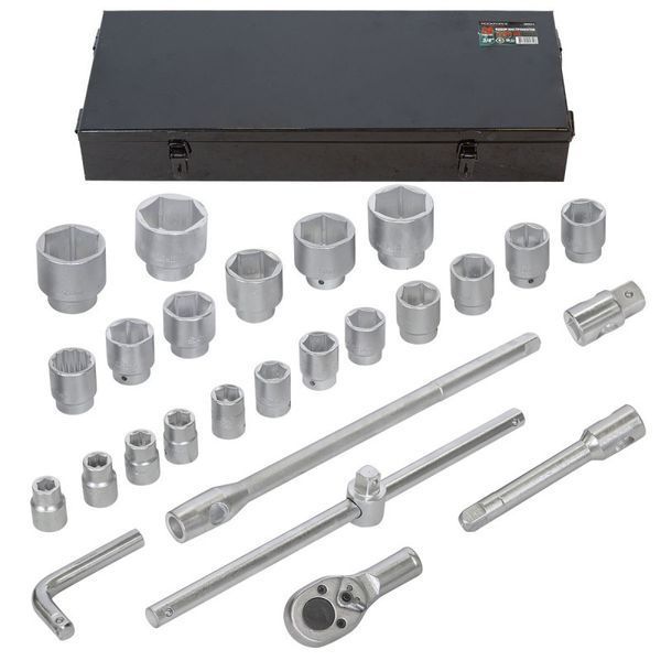 Набір інструментів 1", 3/4" 6-гранні (17-65мм) 26 предметів ROCKFORCE RF-68263-5 51902 фото