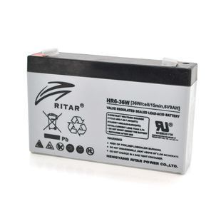 Аккумуляторная батарея AGM RITAR HR6-36W, Gray Case, 6V 9.0Ah ( 151 х 34 х 94 (100 ) 1.35kg Q10 -YT16018 фото