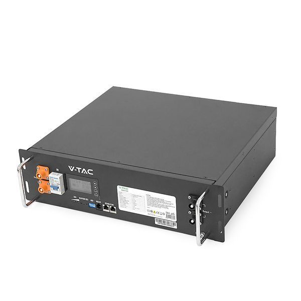 Аккумуляторная батарея(рековая) V-TAC CEI-021 LiFePO4 5.12kWh 100Ач,(100/100A) 445*400*130,41kg -YT37683 фото