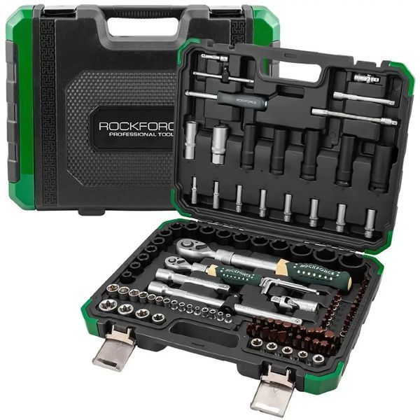 Набор инструментов 108+6пр. 1/4", 1/2" (6гр.) Rockforce RF-41082+6L 63206 фото