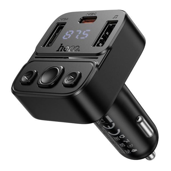 FM-модулятор HOCO E87, Black, Box -YT43716 фото