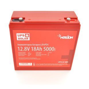 Літій-залізо-фосфатний акумулятор Merlion LiFePO4 12.8V 18AH (4S3P/BMS-20A), (179x75x167) for UPS, до 5000 циклів, Q6 -YT14086 фото