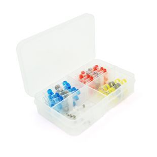 Набор термоусадочних гільз з припоєм Q50 Red 0.5-1.50mm&sup2; (23) Blue 1.50-2.50mm&sup2; (12)Yellow 4.00-6.00mm&sup2; White(10)0.25-0.35mm&sup2; (5) -YT4501 фото