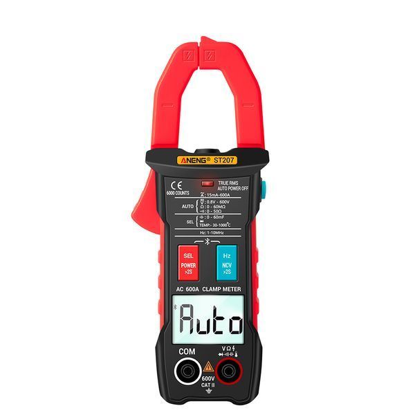 Токовые клещи ANENG ST207. Измерения: V (AC/DC), A (AC), &Omega;, C, Hz, &deg;C (NCV, True RMS). Функции: Bluetooth, Data Hold, прозвонка, фонарик, подсветка. -YT32136 фото