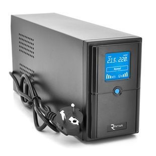 ДБЖ Ritar E-RTM800 (480W) ELF-D, LCD, AVR, 2st, 2xSCHUKO socket, 1x12V9Ah, metal Case. Q4 (370*130*210) 5,8кг (310*85*140) -YT9824 фото