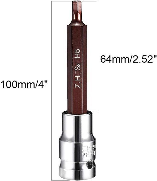 Головка 1/2" з насадкою Hex 5мм L- 100мм Forsage F-34410005 Premium 46799 фото