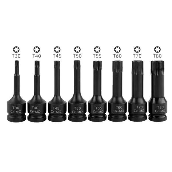 Набір головок-біт ударних 8пр. 1/2" TORX (T30, T40, T45, T50, T55, T60, T70, T80) в кейсі FORCEKRAFT FK-4088MPB 27088 фото