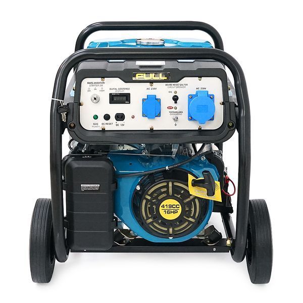 Генератор бензиновий FULL FGL 8000LE, 1-фазний 230V, 50Hz, 8.1kVA/6.5kW, бак 28 л, витрата 2.6 л/год, пуск: ручний/стартер (без АКБ), 720х530х610 мм, 78 кг YT-27091 фото