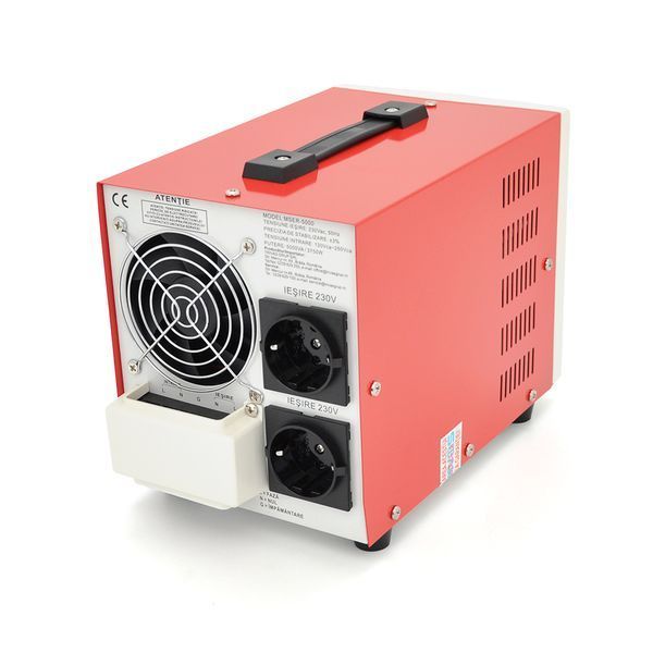 Стабилизатор напряжения Conter MSER 5000 VA-V2/3750W однофазный,сервопривод,напольного монтажа,LED дисплей,диап130-260V,AC230&plusmn;3%,2*Shuko,161x255x178mm -YT45626 фото