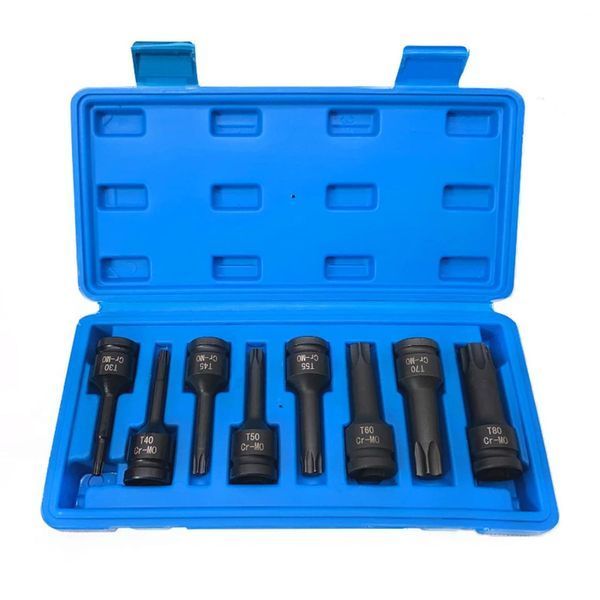 Набір головок-біт ударних 8пр. 1/2" TORX (T30, T40, T45, T50, T55, T60, T70, T80) в кейсі FORCEKRAFT FK-4088MPB 27088 фото