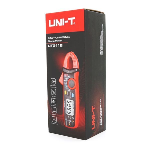 Мультиметр UNI-T UT211B Измерения: V (AC/DC), A (AC), &Omega;, C, тест диодов (True RMS). Функции: прозвонка, Data Hold, автоотключение, автодиапазон. -YT8152 фото