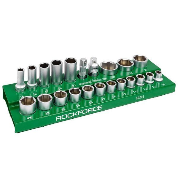 Набір шестигранних головок 1/2'', 22 предмети ROCKFORCE RF-50221 57678 фото