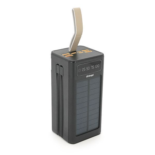 Power bank Linkage LKP-47 50000mAh, Solar, 22.5W, Кабеля Туре-С+Lighting, 1,060 kg, Black, Blister -YT44547 фото