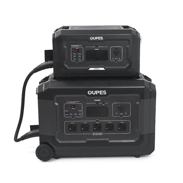 Портативний джерело живлення OUPES S3+S2, LiFePO4, 3600W, PEAK 7000W, 5120Wh, 3500 циклів, MPPT 2100 Вт, 5xAC190-250 В 16 А, 4xUSB-A -18 Вт, 2xUSB-C - 100 Вт, Anderson 12 В 30 А, IP21, 642*305*438 мм, 37,8 кг -YT45771 фото