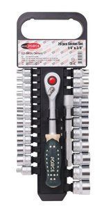 Набір головок з тріскачкою 26пр. 1/4'' 3/8'' 6-гранні (4,5-19мм) ROCKFORCE RF-025-5MSA 11865 фото