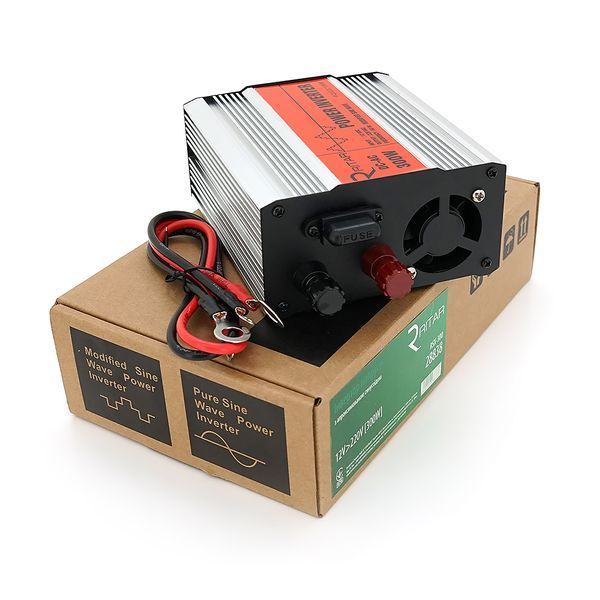 Инвертор напряжения RITAR RSX-300, 12V/220V, 300W с аппроксимированной синусоидой, 1xShuko, 1xUSB, клеммные провода, BOX, Q20 -YT28838 фото