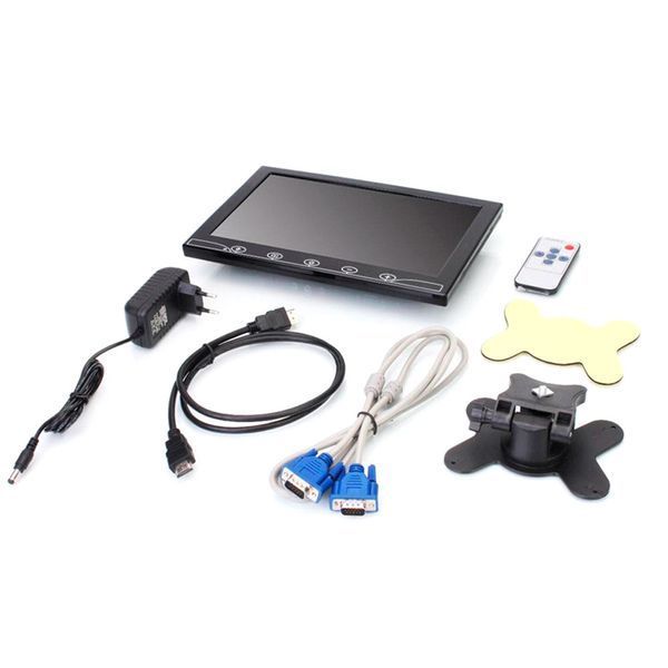 Монітор для відеоспостереження 10.1 ", AV + VGA + HDMI + RCA роз'єми, 1024 * 600ips, 12-24V, BOX -YT21647 фото
