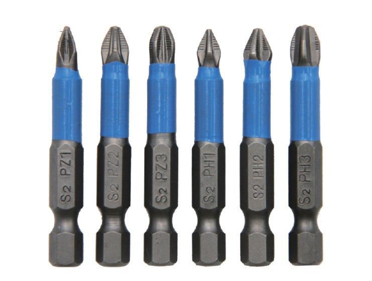 Набор крестовых магнитных бит YOSO-316 PZ1; PZ2; PZ3; PH1; PH2; PH3 ( 6 бит длиной 50 мм ) -YT40333 фото