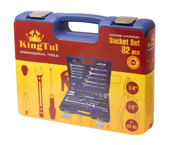 Набор инструментов 82пр. 1/4", 1/2" (6гр.) (4-32мм) KINGTUL KT82 1973 фото