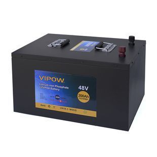 Акумуляторна батарея Vipow LiFePO4 51,2V 200Ah з вбудованою ВМS платою 100A (520*400*300) -YT22504 фото