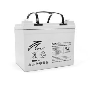 Акумуляторна батарея AGM RITAR RA12-33, Gray Case, 12V 33.0Ah ( 195 x 130 x155 (168) ) Q1 -YT6237 фото