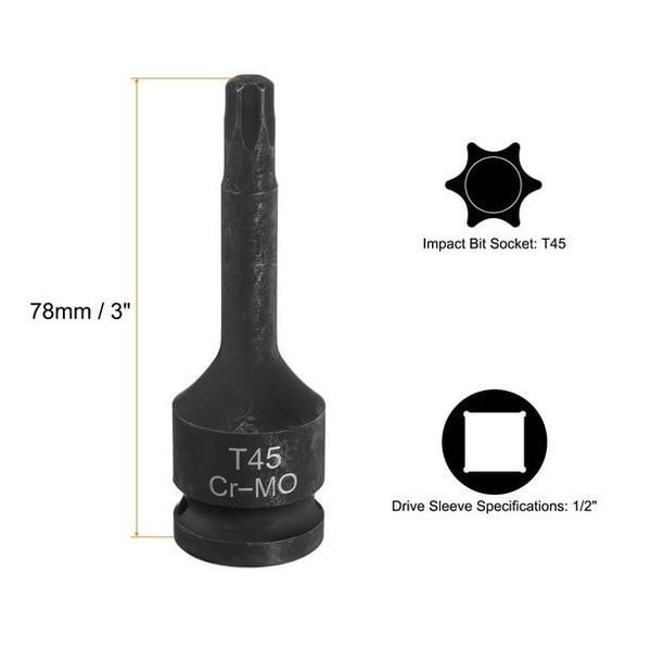 Головка 1/2" з насадкою Torx T45 ударна FORCEKRAFT FK-24607845MPB 27071 фото