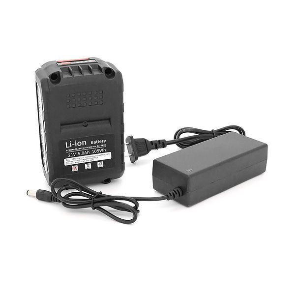 Аккумулятор для электроинструмента EZ-Li18, Li-Ion 21V, 5Ач, 8*18650, 120х70х72mm, (тип Makita)+ Заряд.устройство + переходник -YT44500 фото