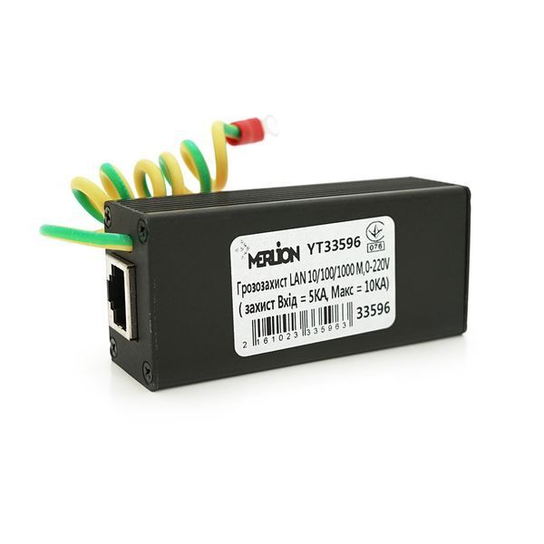 Грозозахист LAN 10/100/1000 M, 0-220V ( захист Вхід = 5KA, Макс = 10KA) -YT33596 фото