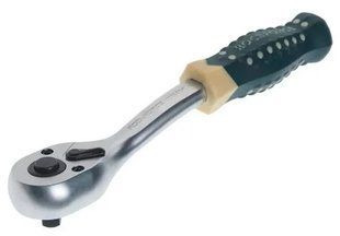 Тріскачка 1/2" (72 зуб.) реверсивна посилена вигнута з прогумованим руків'ям ROCKFORCE RF-802422 17877 фото