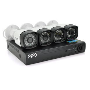 Комплект відеоспостереження Outdoor 015-4-2MP Pipo (4 вуличні камери, кабелі, блок живлення, відеореєстратор APP-Xmeye) -YT26412 фото
