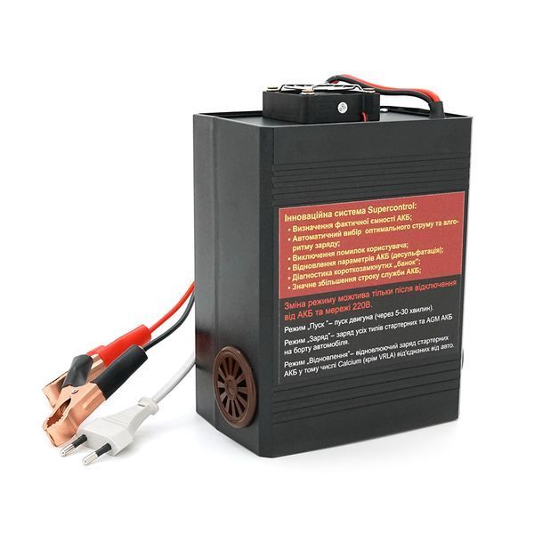 Пуско-зарядне ЗУ РОБОТ-30 для акумуляторів 12/24V (1-400Ah) (MF, WET, AGM, GEL, CA/CA), 160-245V, Струм заряду 20А, крокодили в комплекті YT-26794 фото