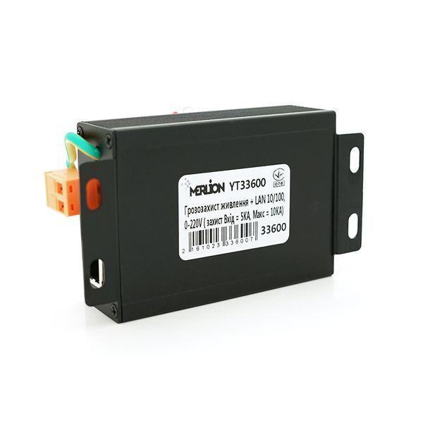 Грозозахист живлення + LAN 10/100M, 0-220V ( захист Вхід = 5KA, Макс = 10KA) -YT33600 фото