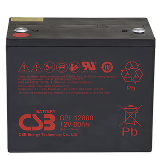 Аккумуляторная батарея CSB GPL12800, 12V 80Ah (261х168х210 (220), 25.6 kg -YT28233 фото