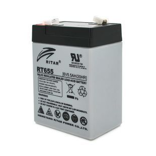 Аккумуляторная батарея AGM RITAR RT655, Gray Case, 6V 5.5Ah ( 70х47х99 (105) ), 0.72 kg Q20 -YT8210 фото