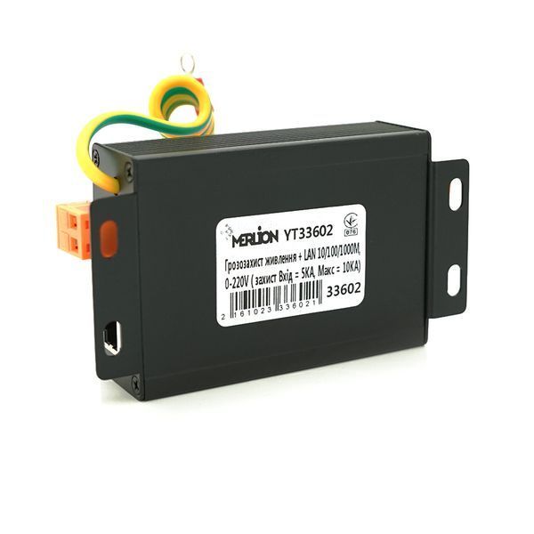 Грозозащита питания+ LAN 10/100/1000M, 0-220V ( защита Вход=5KA,Макс=10KA) -YT33602 фото
