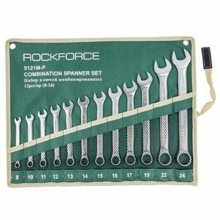 Набор ключей комбинированных 12пр.(8,10-17,19,22,24мм),на полотне RockForce RF-5121 906 фото