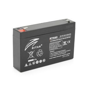 Аккумуляторная батарея AGM RITAR RT680, Black Case, 6V 8Ah ( 151х34х94 (100) ), 1.2kg Q10 -YT8213 фото