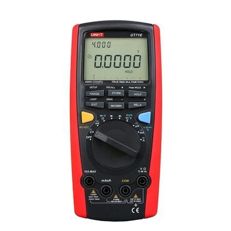Мультиметр UNI-T UT71E Вимірювання: V, A), &Omega;, F, Hz, &deg;C/&deg;F, DUTY, 4-20мА, W (True RMS). Функції: Data Hold, Peak Hold, Min/Max, REL, продзвонювання -YT21833 фото