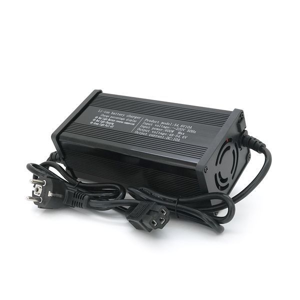 Зарядний пристрій для акумуляторів Li-ion 48V(54.6V),13S,10A, штекер Triangle plug (T-tipe/C13/IEC). 185x88x60mm. 1,5 кг -YT37020 фото