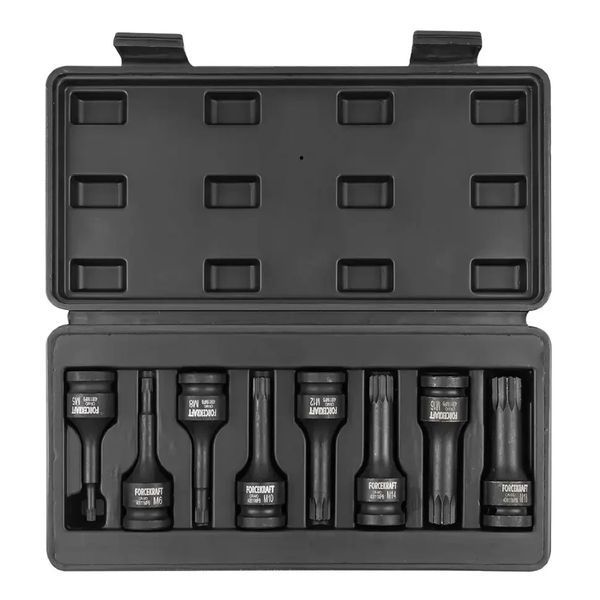 Набор головок-бит 8пр. 1/2" SPLINE ударных (M5-M18) FORCEKRAFT FK-40811MPB 27086 фото