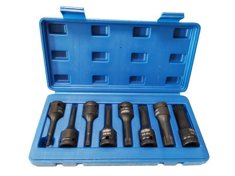Набор головок-бит 8пр. 1/2" SPLINE ударных (M5-M18) FORCEKRAFT FK-40811MPB 27086 фото