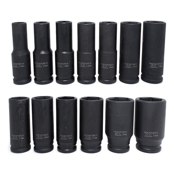 Набір головок ударних глибоких 13пр., 1/2 "(10, 12-15, 17, 19, 21, 22, 24, 27, 30, 32мм), на пластик 50485 фото