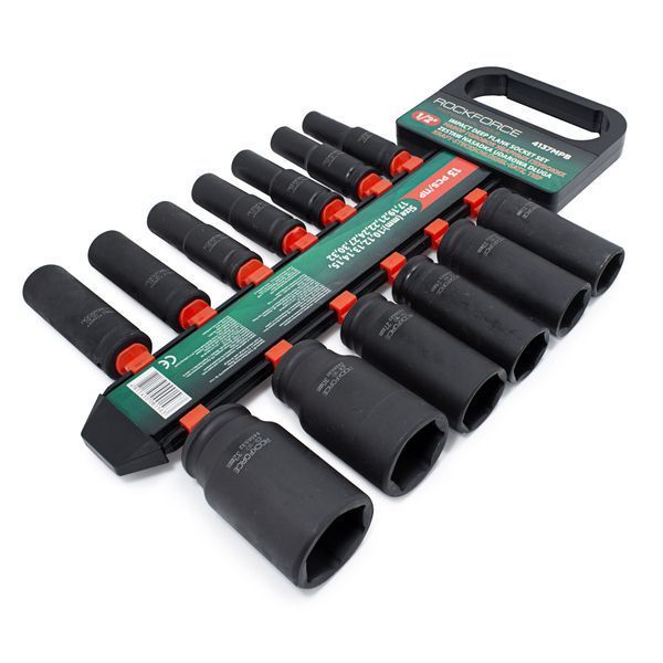 Набір головок ударних глибоких 13пр., 1/2 "(10, 12-15, 17, 19, 21, 22, 24, 27, 30, 32мм), на пластик 50485 фото
